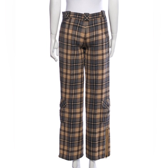 Moschino Virgin Wool Wide Leg plaid Pants - Picture 3 of 3